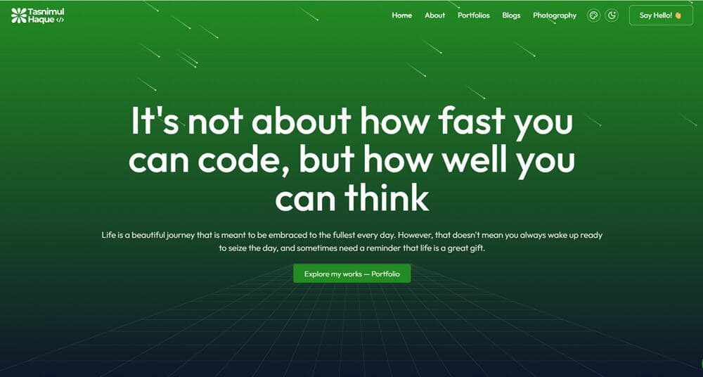 Tasnimul Portfolio project screenshot